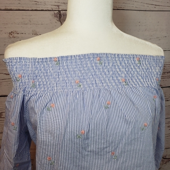 Floral Embroidered Off the Shoulder Top - Picture 5 of 6